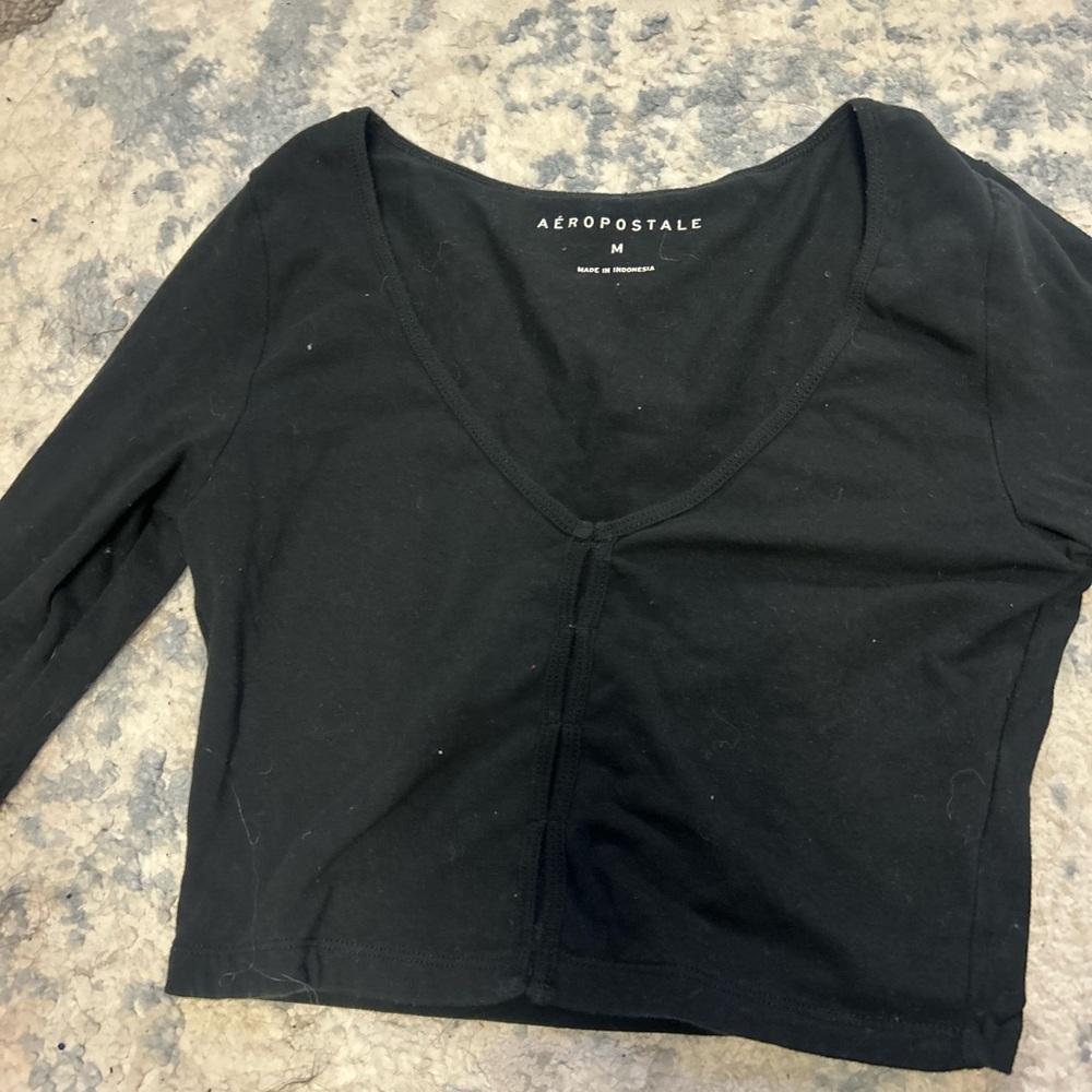 Aeropostale Women's Black Long Sleeve Top